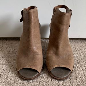 Lucky Brand Brown Peep Toe Booties